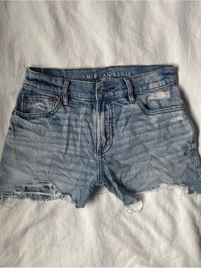 American Eagle Outfitters Faded Blue Distressed Denim Cutoff Shorts